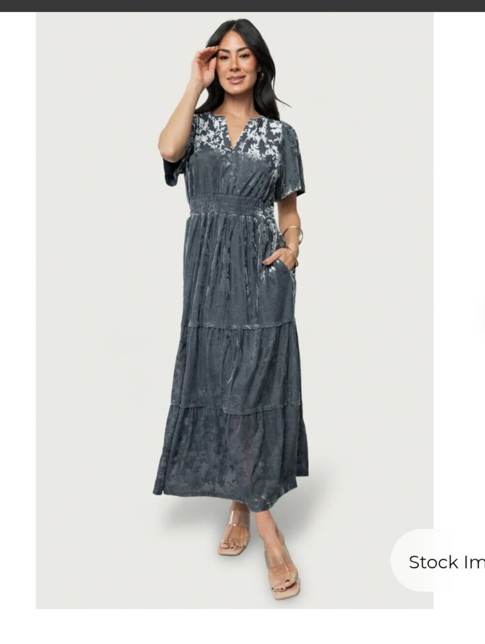 Baltic Born Bronwyn Velvet Dress | Dusty Blue, 2X, EUC